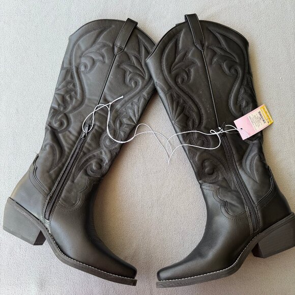 Womens Kenzi Western Boots with Memory Foam Insole Jet Black - Wild Fable 7 WC - Picture 5 of 11